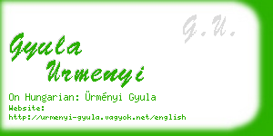 gyula urmenyi business card