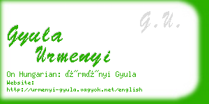 gyula urmenyi business card